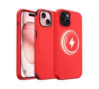 MobNano for iPhone 15 Case, Compatible with MagSafe, Frosted Matte Shockproof Case, 2 Replaceable Colour Styles, Anti-Scratch Bumper Slim Fit Protection iPhone 15 Cover - Red