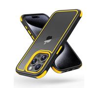 MobNano for iPhone 15 Pro Max Case, [Multi-Color][Shockproof] [Dropproof] Bumper Case, [Non-Yellowing] Clear Back Case - Black/Yellow