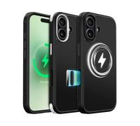 MobNano for iPhone 17 Case, Compatible with MagSafe, Frosted Matte Shockproof Case, 2 Replaceable Colour Styles, Anti-Scratch Bumper Slim Fit Protection iPhone 17 Cover - Black