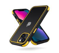 MobNano Ultra Thin Hybrid Clear for iPhone 12 Mini Case, Silicone Shockproof Bumper, Transparent hard Slim Back, Camera Protection, 360 Full Body Indestructible Phone Cover - Black Yellow
