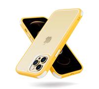 MobNano Ultra Thin Hybrid Clear for iPhone 12 Pro Max Case, Silicone Shockproof Bumper, Transparent hard Slim Back, Camera Protection, 360 Full Body Indestructible Phone Cover - Yellow White
