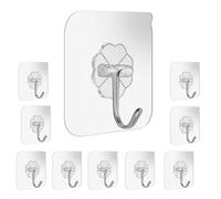 MOBOOY Heavy Duty Sticky Hooks -Self Adhesive Hooks with 8kg Max Weight,Not Drilling Damage-Free Wall Adhesive for Bathroom,Kitchen,Bedroom-Bedroom-Waterproof Strong Hold Removable Hangers 12Pcs