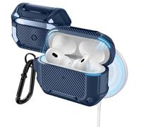 MOBOSI for AirPod Pro Case with Cleaner Kit & Keychain, Compatible with MagSafe, Full Body Shockproof Protective Case Cover for Airpods Pro 2 1st/2nd Generation(2023/2022/2019), Blue