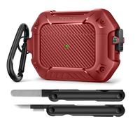 MOBOSI for AirPods Pro 2 Case,Compatible with AirPod Pro 2nd Generation Cover [Compatible with MagSafe] Lock&Keychain&Cleaner Kit,Full Body Shockproof Protective Hard Shell (2023/2022/2019),Red