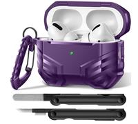 MOBOSI for AirPods Pro 2 Case Cover with Cleaner Kit & Keychain, Compatible with MagSafe, Compatible with Airpod Pro Case 2nd/1st Gen Shockproof Protective Hard Shell for Men(2023/2022/2019), Purple