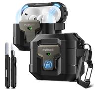 MOBOSI for AirPods Pro 3 Case 2025 with Drop-Proof Lock, Cleaning Kit & Keychain, Compatible with MagSafe, Military-Grade Protection Hard Cover for iPods Pro 3rd Generation,Black