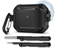 MOBOSI for AirPods Pro 3 Case,Compatible with AirPod Pro 3rd Generation Cover [Compatible with MagSafe] Lock&Keychain&Cleaner Kit,Full Body Shockproof Protective Hard Shell (2025),Black