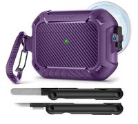 MOBOSI for AirPods Pro 3 Case,Compatible with AirPod Pro 3rd Generation Cover [Compatible with MagSafe] Lock&Keychain&Cleaner Kit,Full Body Shockproof Protective Hard Shell (2025),Purple