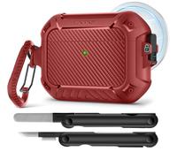 MOBOSI for AirPods Pro 3 Case,Compatible with AirPod Pro 3rd Generation Cover [Compatible with MagSafe] Lock&Keychain&Cleaner Kit,Full Body Shockproof Protective Hard Shell (2025),Red