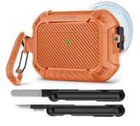 MOBOSI for AirPods Pro 3 Case,[Compatible with MagSafe] with Lock&Keychain&Cleaner Kit, Full Body Shockproof Protective Hard Shell (2025), Orange