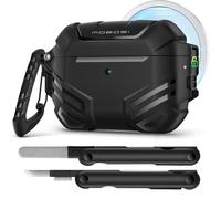 MOBOSI for AirPods Pro 3 Case Cover with Cleaner Kit & Keychain, Compatible with MagSafe, Compatible with Airpod Pro Case 3rd Gen Shockproof Protective Hard Shell for Men(2025), Black