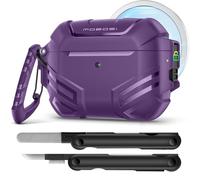 MOBOSI for AirPods Pro 3 Case Cover with Cleaner Kit & Keychain, Compatible with MagSafe, Compatible with Airpod Pro Case 3rd Gen Shockproof Protective Hard Shell for Men(2025), Purple