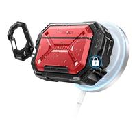 MOBOSI for AirPods Pro 3 Case [IP68 Waterproof Case for iPods Pro 3&Compatible with MagSafe] Military Grade Protective Earpods Pro3 Cover with Secure Lock, Keychain & Phone Stand (2025),Dark Red