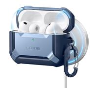 MOBOSI for AirPods Pro 3 Case with Magnetic Lid Lock,Compatible with MagSafe,Military Grade Shockproof Protective Cover with Cleaner Kit& Keychain for iPod Pro 3rd Generation Case (2025),Blue
