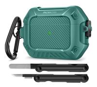 MOBOSI for AirPods Pro Case with Cleaner Kit, Compatible with Airpod Pro 2 Case 1st/2nd Generation with Lock & Keychain, Full Body Shockproof Protective Cover (2023/2022/2019), Light Green
