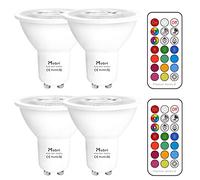 Mobri GU10 LED Bulbs, 5W Colour Changing Spot Light Bulb with Remote Control, 60 Watt Equivalent with Timing, RGB+ Warm White (2700K),Double Memory (4 Pack)