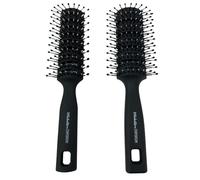 Mobsters Emporium 2 Pack Vented Hair Brush for Styling, Blow Drying Brush, Slicked-Back Black Vented Hair Brush Set for Men & Women