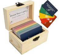 MOBU 100 Positive Affirmation Cards with Wooden Box for Women, Men & Teens
