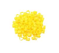 MOBUKJUU 100PCS 10 Colors Birds Feet Rings Inner Diameter 8MM Width 7MM Plastic Clip Ring Pigeon Dove Quail Foot Ring Farm Animal Carrier (100PCS Yellow)