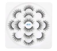 MOBUTOFU 1 Box Natural Black False Eyelashes Made of Fiber, Realistic 6d Curly Design, Dense and Easy to Use for Personal and Professional Eye Makeup
