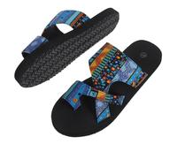 MOBUTOFU 1 Pair Boho Style Thick-soled Sandals for Women Ethnic Design Slip-on Beach Shoes Lightweight and Comfortable for Casual Wear
