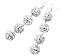MOBUTOFU 1 Pair Vintage Disco Ball Dangle Earrings for Women Stylish Costume Jewelry for Parties and Dress Up Comfortable Lightweight Design Unique Mirror Bead Drop Earrings