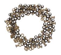 MOBUTOFU 100 Sets Metal Grommets Eyelets Brown 4x8x7mm Easy Installation Versatile Design for Shoes Tags DIY Project and Leather Crafts Fasteners