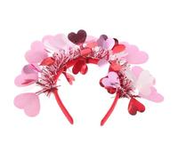 MOBUTOFU 10pcs Elegant Heart Headband Pink Heart Head Boppers for Valentines Day Wedding Party Accessories