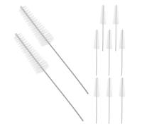 MOBUTOFU 10pcs Hearing Aid Cleaning Brush Set for Ventilation Hole and Sound Guide Tube, Portable Stainless Steel and Nylon Tiny Vent Hole Cleaner for Daily Hearing Aid Care and Maintenance