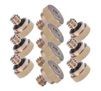 MOBUTOFU 10pcs Low Pressure Atomizing Nozzle and Misting Spray Nozzle Set, Stainless Steel Garden Hose Sprayer Heads for Cooling and Humidifying, Outdoor Watering and Gardening Tools
