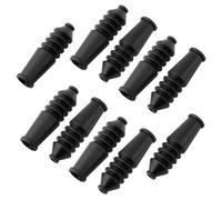 MOBUTOFU 10pcs Silicone Bike Brake Cable Protector Rubber Sleeve | Black Rubber, Fits Brake Cable and Nylon Rope, Replacement Caps, Practical Dust Cover for Cycling