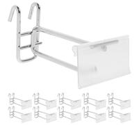 MOBUTOFU 10pcs Steel Pegboard Hook Load Bearing Rod 6mm with Price Tag | One Step Forming, Stable Heavy Duty Design, Silver Finish, for Supermarket and Specialty Store Displays