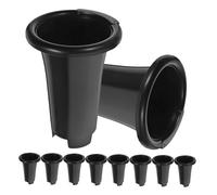 MOBUTOFU 10pcs Thickened Plastic Nursery Pots with Drainage Large Black Round Plant Containers for Orchids and Succulents Lightweight Flower Breeding for Indoor and Outdoor Gardening