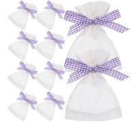 MOBUTOFU 10pcs White Cloth Lavender Sachet Bags for Bracelets and Small Pieces, Multi-functional Use with Breathable Material, for Moon Festivals and Gifting, Decorative Empty Lavender