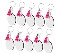 MOBUTOFU 10sets Blank Keychain DIY Kit Sublimation Keychain Pendant Bulk for Crafting