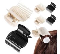 MOBUTOFU 12 Pcs Hot Roller Hair Curler Claw Clips Set Black and White Hair Section Styling Tools Women
