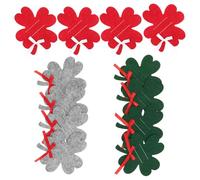 MOBUTOFU 12pcs Festive Four Leaf Clover Card Holder Wallet in Felt Material with Versatile Usage for Organizing Cards and Cash, Christmas Gift for Shopping and DIY Holiday Present
