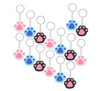 MOBUTOFU 15pcs Dog Paw Keychains Set, Kawaii Charm Keyrings for Women, Backpack Pendant, Puppy Birthday Party Decorations, Multi-color Key Chains for Car Keys