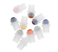 MOBUTOFU 16-Thread Roller Ball Tops 10Pcs with Jade Stone and Rose Quartz for Essential Oil Bottles Replacement Caps Suitable for Aromatherapy and Personal Care