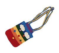 MOBUTOFU 1Pc Colorful Knitted Shoulder Bag Cute Crossbody Handbag for Essentials Lightweight and Rainbow Pattern Design for Daily Use