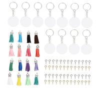 MOBUTOFU 1set Acrylic Blank Discs for Keychain Crafting Smooth Edge Keyring Blanks Keychain Supplies for Handmade Projects for Personalization and Creative