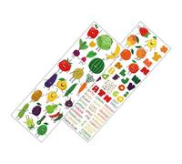 MOBUTOFU 1set Fruit Vegetable Alphabet Wall Stickers Removable Educational Wall Decal PVC Cartoon Letters for Nursery Bedroom Living Preschool Decor