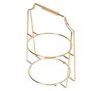 MOBUTOFU 2-layer Iron Cake Rack Decorative Displaying Holder with Golden European Style for Cake and Fruit Serving at Weddings and Parties