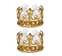 MOBUTOFU 2 Pcs Inflatable Crown Toy Set PVC Boys and Girls Birthday Celebration Accessory Fun Dress Up Hat for Children Crown Shape Headwear for Celebrations and Themed Events
