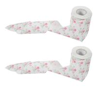 MOBUTOFU 2 Rolls Decorative Toilet Paper with Floral Pattern Soft Disposable Toilet Tissue for Bathroom and Kitchen Use Creative Cute Printed Gentle Skin for Holiday Season and Everyday
