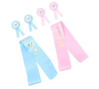 MOBUTOFU 2 Sets Shower Badges for Mom and Dad Includes Sashes and Pins for Gender Reveal Parties and Photo Shoots Exciting Expectant Parents