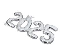 MOBUTOFU 2025 Silver Foil Balloon Set for Graduation and New Year Party Decorations - Large Number Balloons for Festival Ceiling Decor and Event Supplies