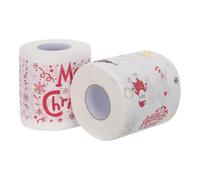MOBUTOFU 2pcs Christmas Themed Toilet Paper Standard Printed Holiday Tissue for Bathroom Decor Festive Santa Claus Pattern Fit for Xmas Party and Secret Santa Gift