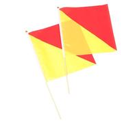 MOBUTOFU 2Pcs Commanding Signal Flags Red Yellow Handheld Waving Flags for Sports Events and Traffic Safety with Comfortable Grip