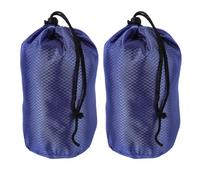 MOBUTOFU 2pcs Drawstring Storage Bags, Waterproof Oxford Cloth Compression Sack for Travel and Camping, Navy Blue Quilted Pattern, 19cm Diameter x 32cm Height